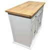 Image 3 : White Kitchen Islan Cabinet on Casters - Pine Look Top (18" x 36" x 32" tall)