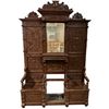 Image 1 : Large Renaissance Revival Hall Stand With Storage Under Seats (17" D x 62" W x 89" H) Missing one c