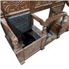 Image 2 : Large Renaissance Revival Hall Stand With Storage Under Seats (17" D x 62" W x 89" H) Missing one c