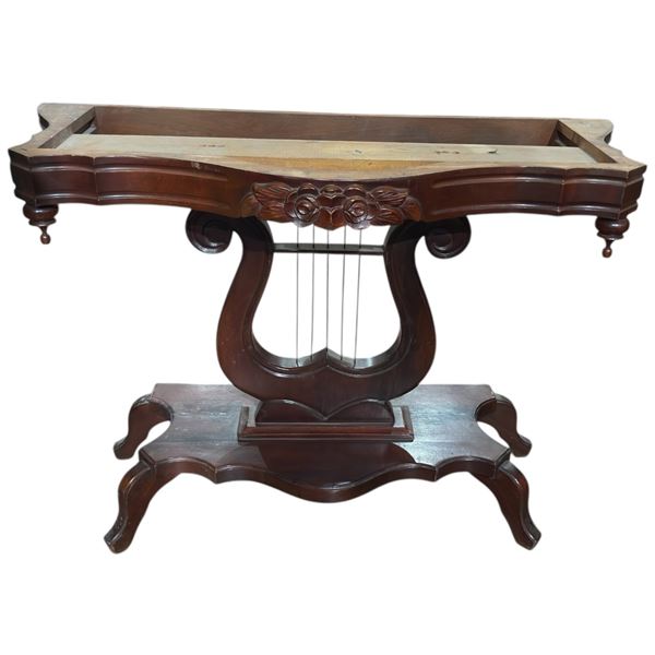 Lyre Base Victorian Style Console Table