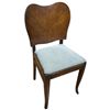 Image 3 : Dark Wood Mennonite Style Pedestal Games Drop Leaf Table with 4 Curved Back Upholstered Chairs