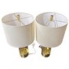 Image 3 : Pair of Contemporary Brass & Glass Table Lamps Tall
