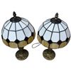 Image 2 : Pair of Tiffany Style Stained Glass Table Lamps Height