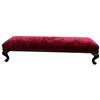 Image 1 : Vintage Style Red Velvet Upholstered Foot Stool or Short Bench