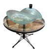 Image 1 : Tempered Glass Vessel Countertop Sinks 21" Across & Outdoor Metal Mesh Cafe Table 30" Dia