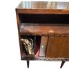 Image 2 : Mid Century Wood Record Cabinet with Sliding Doors & Collection of Vintage Records