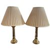 Image 1 : Pair of Late 20th Century Brass Lamps & Shades Tall