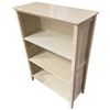 Image 2 : Southern Style 3-Shelf White Bookcase with Wicker Sides