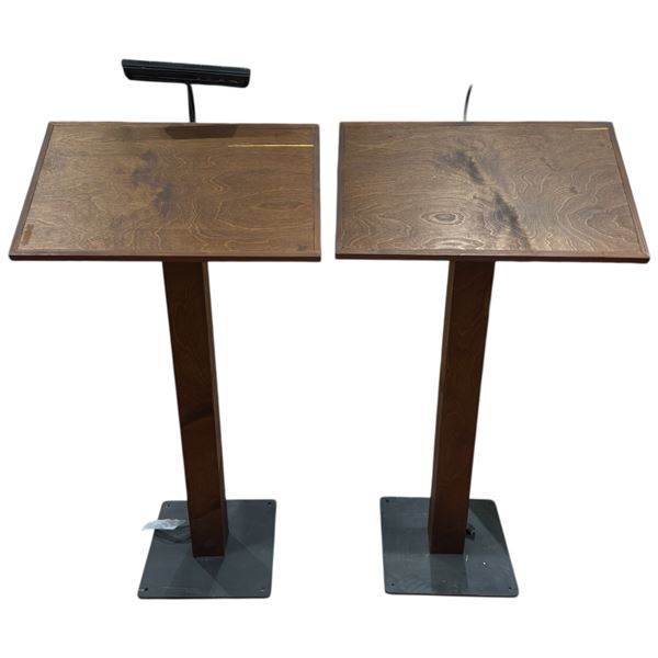 Pair of Wood Speakers Podiums/lecterns with LED Lighting
