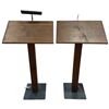 Image 1 : Pair of Wood Speakers Podiums/lecterns with LED Lighting