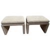 Image 1 : Pair of Grey Modern Ottomans with Blocky Design