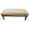 Image 1 : Neoclassical Design Upholstered Bench with Carved Legs & Soft Upholstering