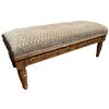 Image 2 : Neoclassical Design Upholstered Bench with Carved Legs & Soft Upholstering