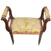 Image 2 : Victorian Revival Parlor Setting Style Straw Filled Winged Arm Bench with Needle Point Upholstery