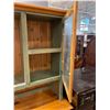 Image 3 : Rustic Pint Kitchen Hutch Cabinet with Green Wash Colour on Sides Two Piece Unit