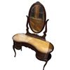 Image 1 : Vintage Victorian Duchess Style Kidney Shaped Mahogany Woman's Dressing Table