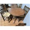 Image 1 : Wooden Pub Style Round Top Pedestal Base Dining Table & Two Woven Rush Chairs