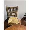 Image 4 : Wooden Pub Style Round Top Pedestal Base Dining Table & Two Woven Rush Chairs