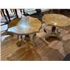 Image 1 : Pair of Vintage Scalloped Edge Wood Side Tables