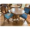 Image 1 : Wooden Pub Style Dining Set Featuring a Round Top Pedestal Base Table and Two Matching Chairs