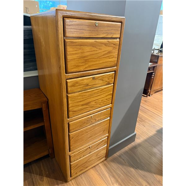 Solid Oak Wood Filing Cabinet with 4 Drawers