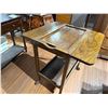 Image 2 : Vintage Wood Drop Leaf Style Tea Trolley with Tray