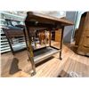 Image 4 : Vintage Wood Drop Leaf Style Tea Trolley with Tray