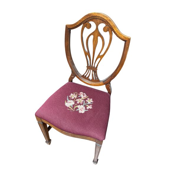 Duncan Phyfe Style Dining Chair Embroidered Seat Cushion