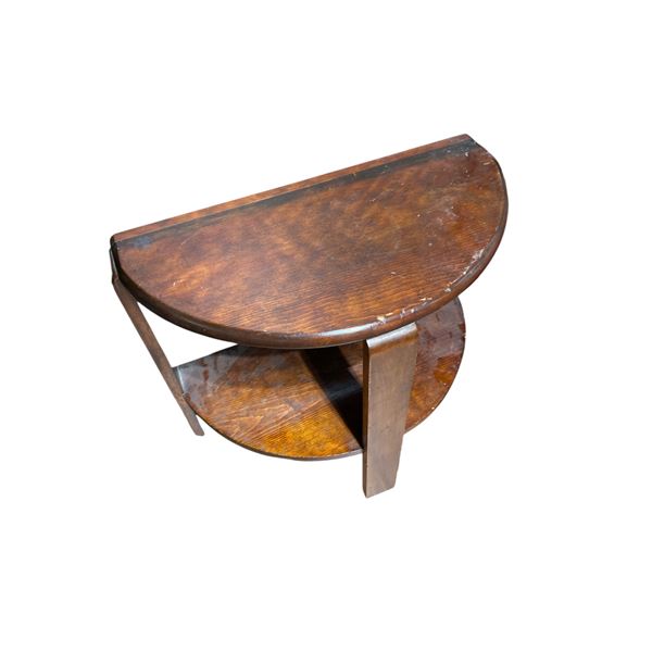 Mid-Century Demilune Two-Tiered Table