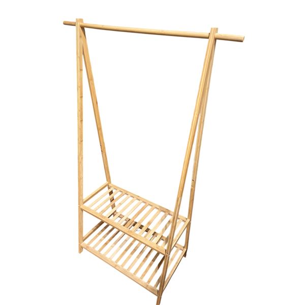Bamboo Closet Clothes Hanger and Shoe Storage