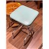 Image 1 : Vintage Z-Style Chrome Stool with Blue Vinyl Seat