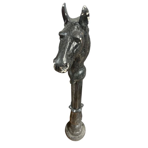 Cast Metal Reproduction Horse Head Hitching Post Height