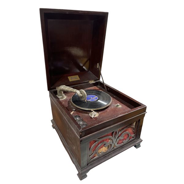 Antique Mandel Phonograph Early 20th Century Wood Cabinet