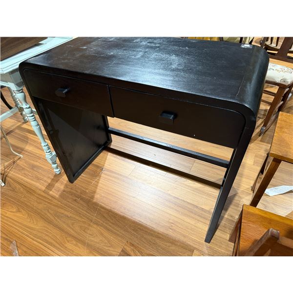 Modern Writing Desk Black Curved Waterfall Style