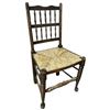 Image 3 : Victorian Style Table with Leaf & 4 Antique Spindle Back Chairs Woven Rush Seats