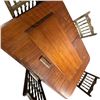 Image 6 : Victorian Style Table with Leaf & 4 Antique Spindle Back Chairs Woven Rush Seats