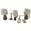 Image 1 : Lumen Lot 7 Lamps: Swivel Arm, Brass, Gooseneck & Modern Styles Tallest is 21"