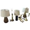 Image 2 : Lumen Lot 7 Lamps: Swivel Arm, Brass, Gooseneck & Modern Styles Tallest is 21"