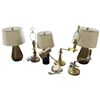 Image 3 : Lumen Lot 7 Lamps: Swivel Arm, Brass, Gooseneck & Modern Styles Tallest is 21"