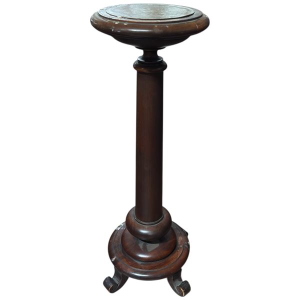 Vintage Leather Topped Mahogany Pedastal