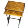 Image 2 : Pair of Marquetry Inlaid Nesting Tables with Spindle Style Legs