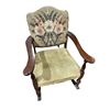 Image 1 : Vintage Wood Framed Rocking Chair with Floral Upholstery