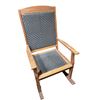Image 1 : Teak Rocking Chair with Rattan Latticework Seat and Back=