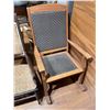 Image 2 : Teak Rocking Chair with Rattan Latticework Seat and Back=