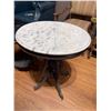 Image 2 : Marble Topped Accent Table on Casters * Wood Frame (19" x 24" x 29" tall)