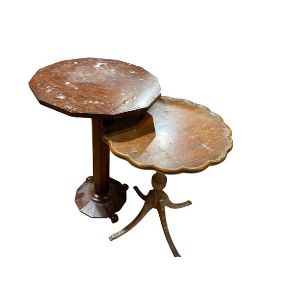 Duncan Phyfe Piecrust Accent Table & Mahogany Accent Table (Duncan Phyfe is 20" x 25" tall & Mahogan