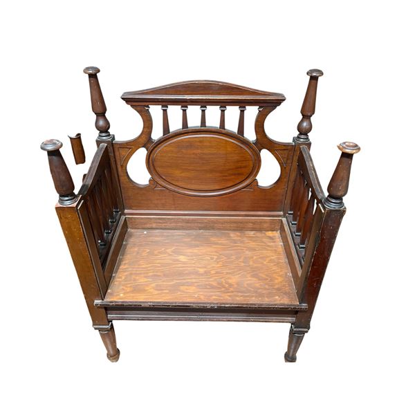 Victorian Hall Bench * Seat is not original (20" x 33" x 45" tall at the back)