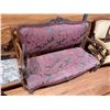 Image 2 : Victorian Settee with Black and Maroon Upholstery * 54" long