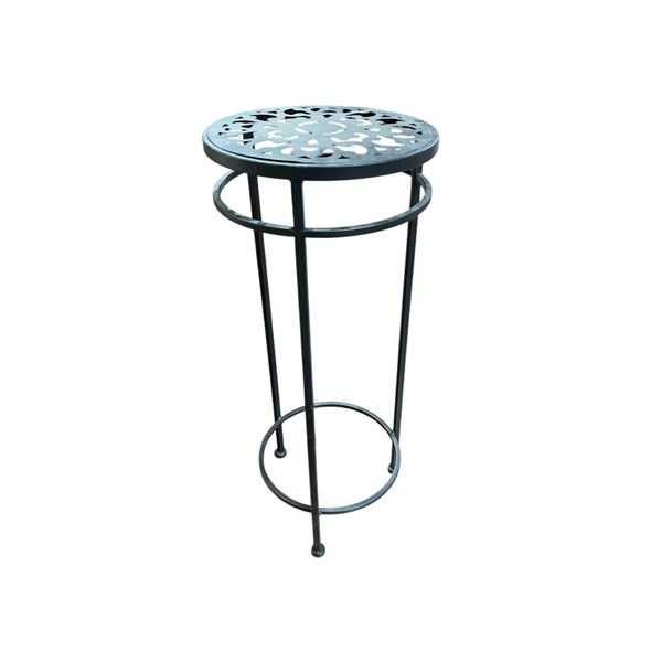Black Metal Plant Stand (10" diameter x 23" tall)