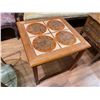 Image 2 : Danish Teak Mid-Century End Table with Inlaid Ceramic Tiles (20" x 20" x 20" tall)